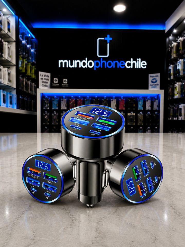🚗 Cargador Rápido para Auto con Pantalla LED 🚗⚡